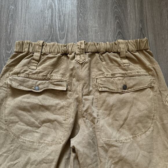Free People Kauai Washed Pocket Trousers Pants Ruched Utility Iced CoffeeXL NEW - Picture 12 of 12